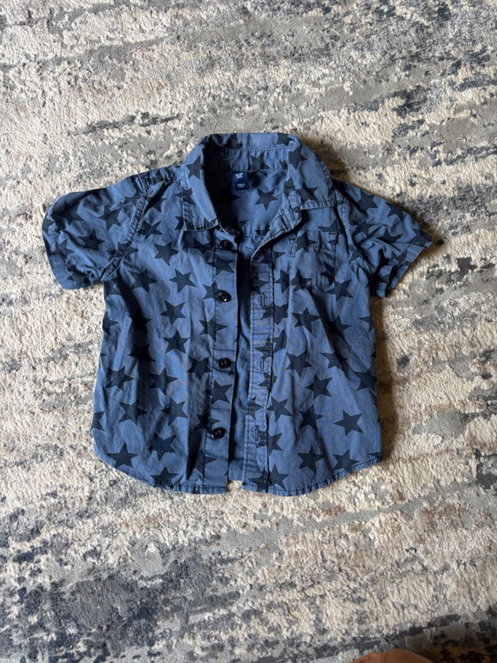 Old Navy Navy Blue Short-Sleeve Star Print Shirt